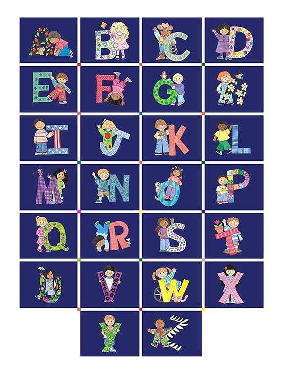 Alphabet Kids, watercolor illustration by Teresa Walsh